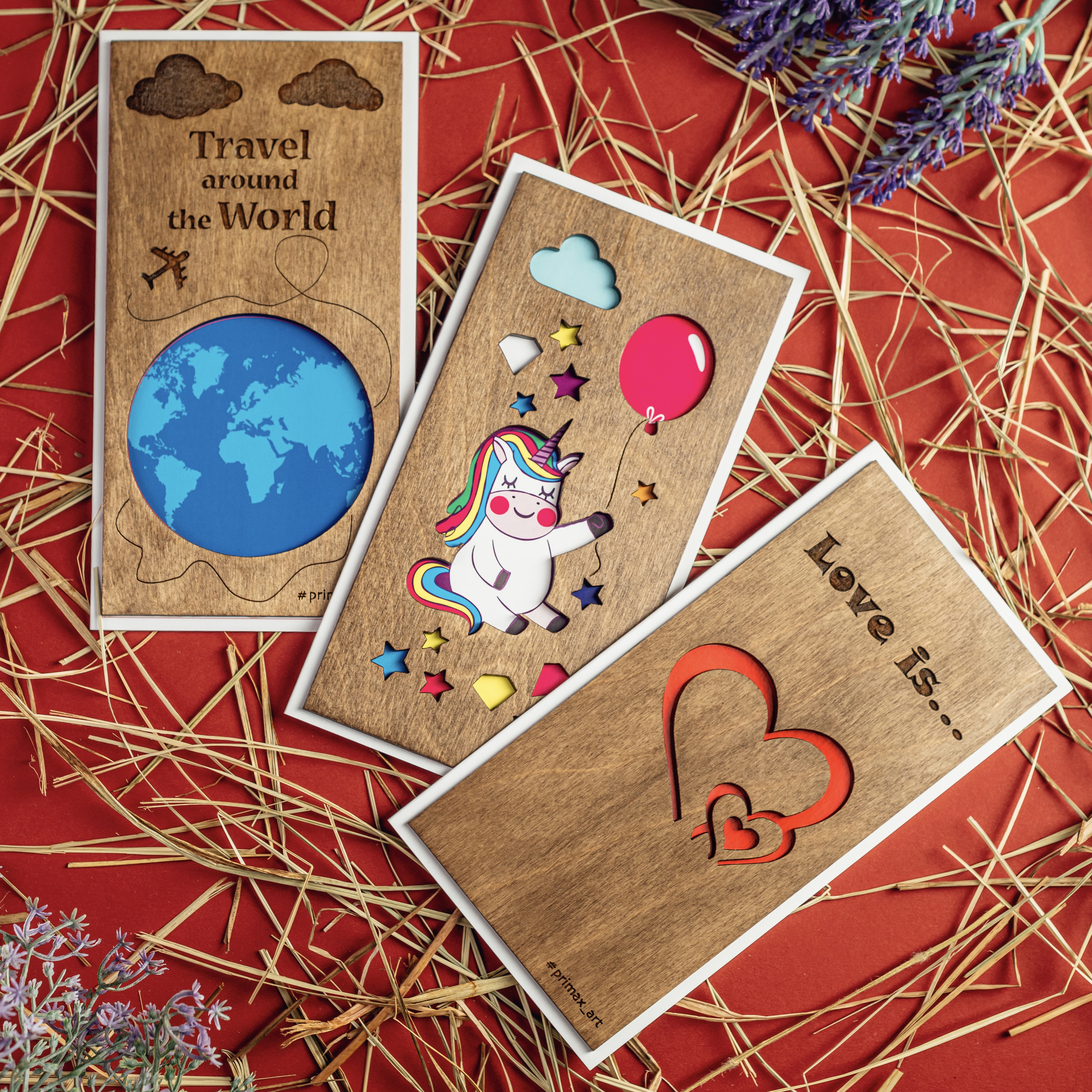 Набор открыток Primax-art - 3 шт, "Love is..., Travel, Единорожка" из дерева 19,5*10 см
Набор открыток Primax-art - 3 шт, "Love is..., Travel, Единорожка" из дерева 19,5*10 см