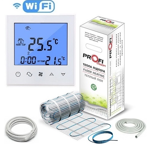 Теплый пол Profi Therm нагревательный двухжильный мат 150/1500Ват/10 м2 в комплекте с Wi-Fi терморегулятором
Теплый пол Profi Therm нагревательный двухжильный мат 150/1500Ват/10 м2 в комплекте с Wi-Fi терморегулятором
