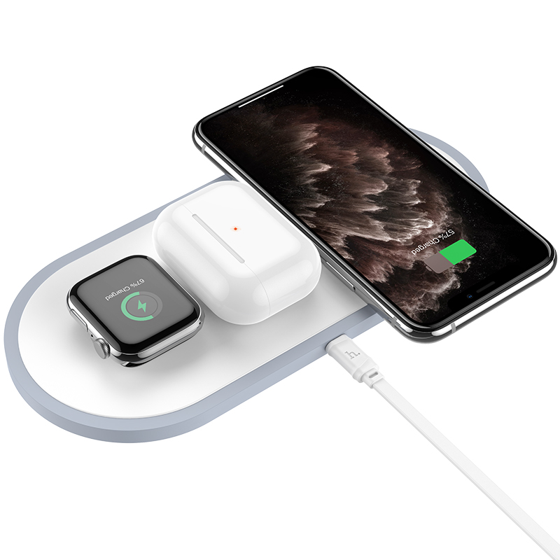 Беспроводное зарядное устройство Qi Hoco CW24 3 в 1 iphone, airpods, apple watch 15W White
Беспроводное зарядное устройство Qi Hoco CW24 3 в 1 iphone, airpods, apple watch 15W White