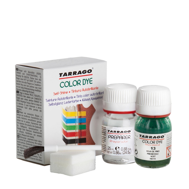 Темно-зеленая краска для обуви из кожи Tarrago Self Shine Color Dye Doble, 25 + 25 мл
Темно-зеленая краска для обуви из кожи Tarrago Self Shine Color Dye Doble, 25 + 25 мл