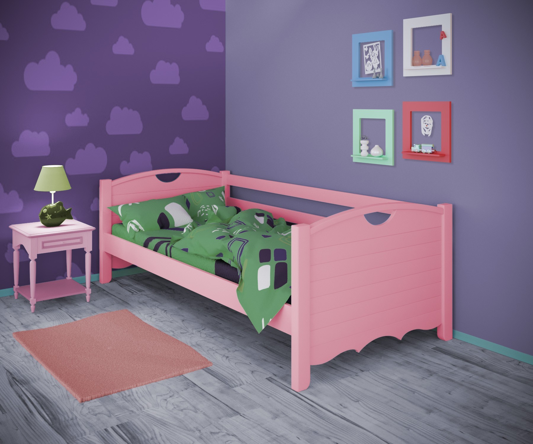 Кровать односпальная тахта RainbowDream Дженни 90х190 см розовый массив ольхи, без ящиков
Кровать односпальная тахта RainbowDream Дженни 90х190 см розовый массив ольхи, без ящиков