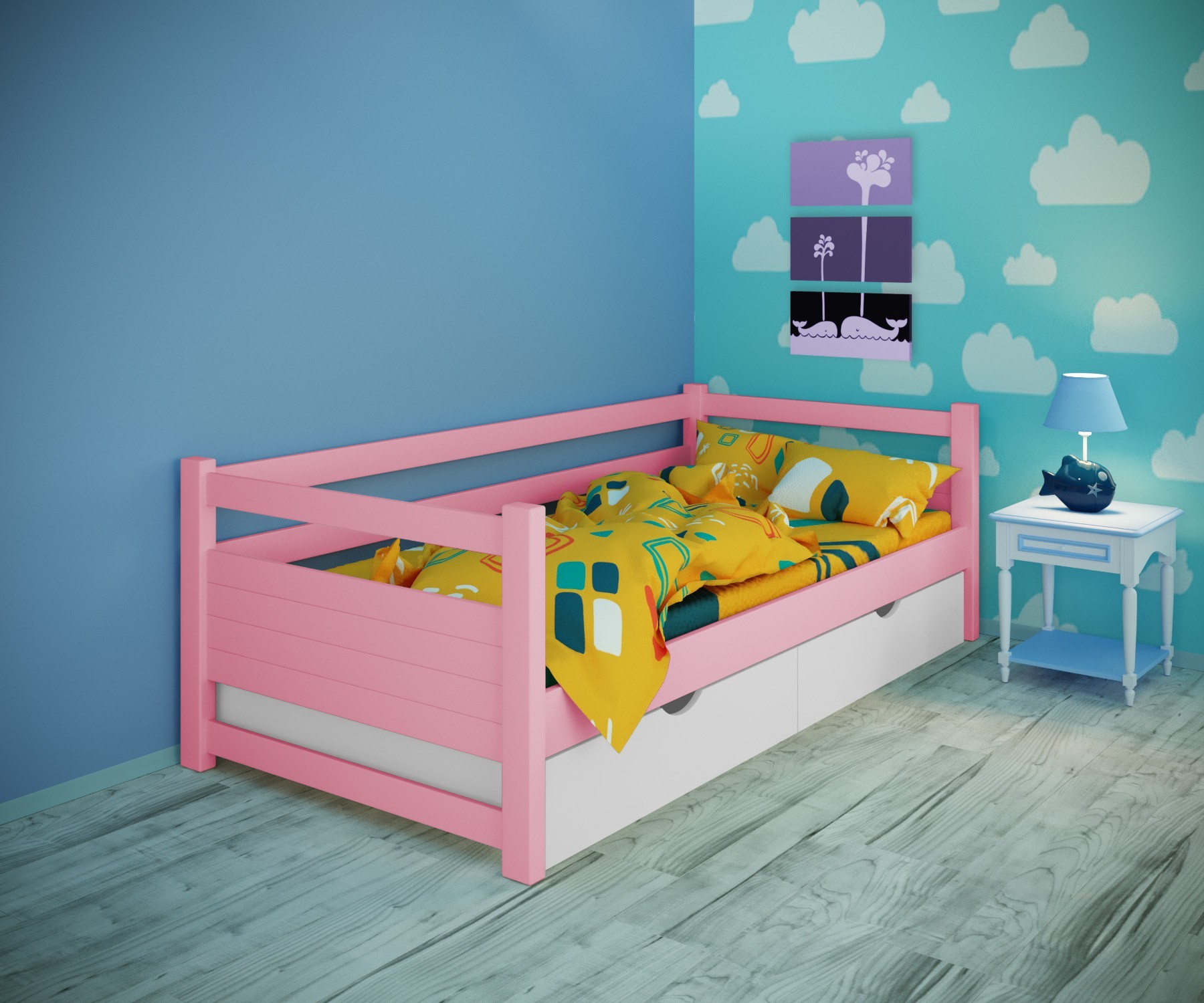 Кровать односпальная тахта RainbowDream Филипп 80х200 см розовый массив ольхи, с ящиками
Кровать односпальная тахта RainbowDream Филипп 80х200 см розовый массив ольхи, с ящиками