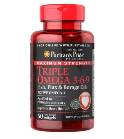 Витамины Puritan's Pride Maximum Strength Triple Omega 3-6-9 Fish, Flax Borage Oils 60 капсул (354854)
Витамины Puritan's Pride Maximum Strength Triple Omega 3-6-9 Fish, Flax Borage Oils 60 капсул (354854)