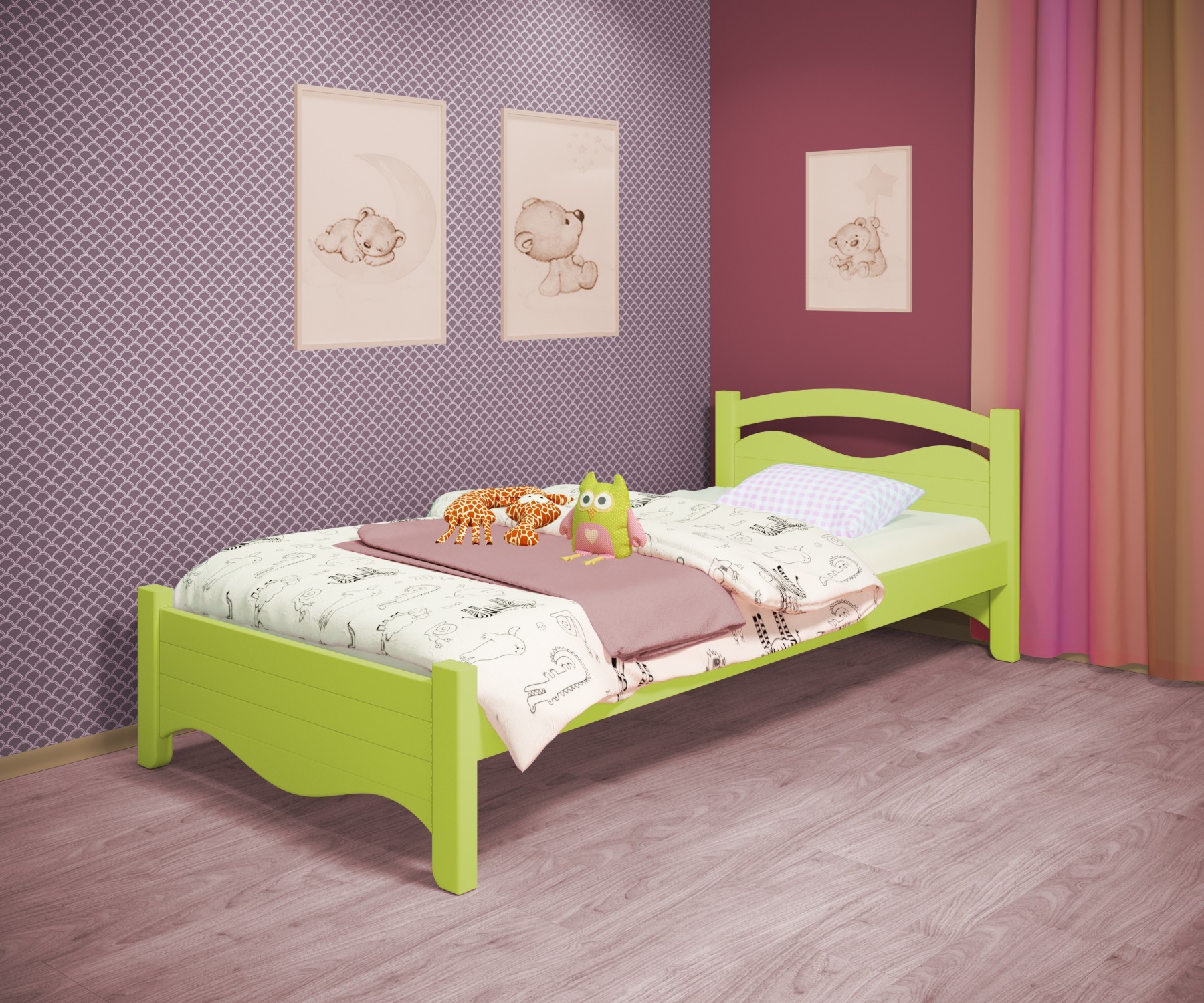 Кровать односпальная RainbowDream Фабертино 70х140 см зеленый массив ольхи, без ящиков
Кровать односпальная RainbowDream Фабертино 70х140 см зеленый массив ольхи, без ящиков