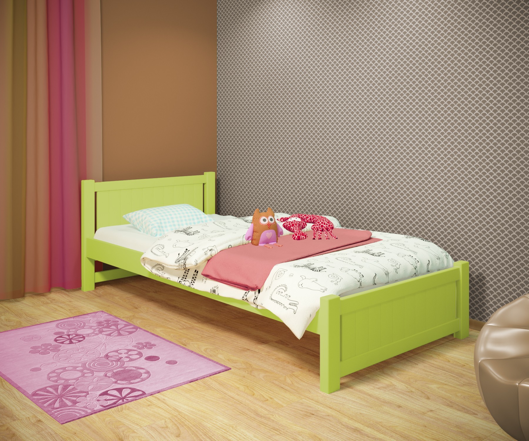 Кровать односпальная RainbowDream Лимонти 120х200 см зеленый массив ольхи, без ящиков
Кровать односпальная RainbowDream Лимонти 120х200 см зеленый массив ольхи, без ящиков