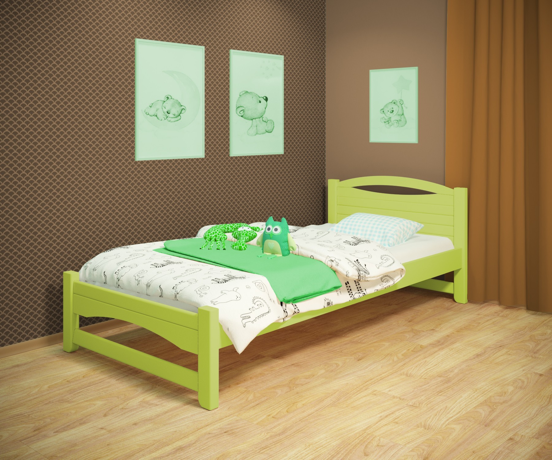 Кровать односпальная RainbowDream Анимона 70х140 см зеленый массив ольхи, без ящиков
Кровать односпальная RainbowDream Анимона 70х140 см зеленый массив ольхи, без ящиков