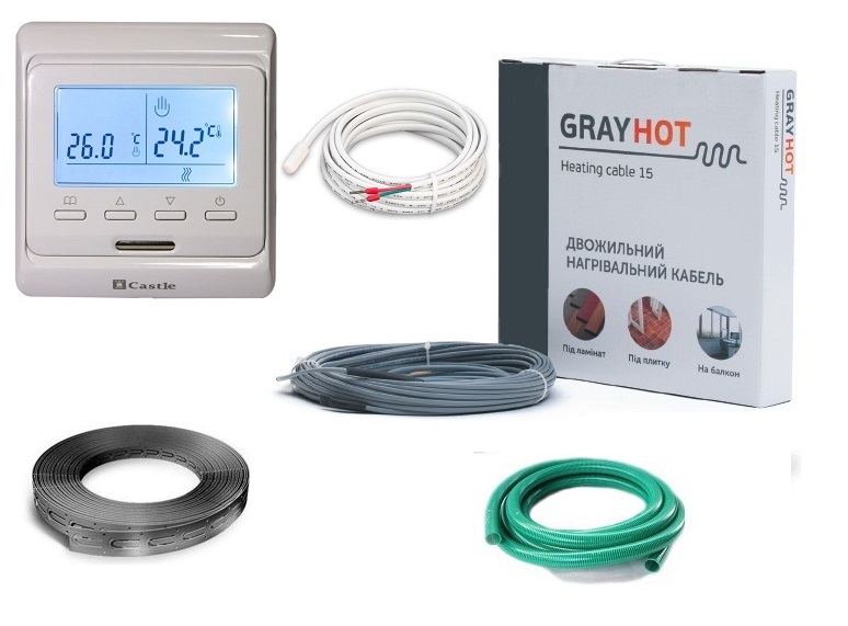 Тонкий нагрівальний двожильний кабель під плитку Gray Hot Heating 81м. 1219Вт в комплекті з програмованим терморегулятором
Тонкий нагрівальний двожильний кабель під плитку Gray Hot Heating 81м. 1219Вт в комплекті з програмованим терморегулятором