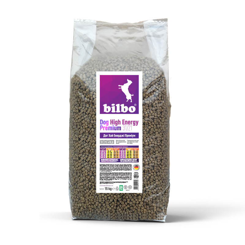 Повнораціонний корм для дорослих собак усіх порід Bilbo Dog High Enegry Premium 31/21 15 кг (82940015)
Повнораціонний корм для дорослих собак усіх порід Bilbo Dog High Enegry Premium 31/21 15 кг (82940015)