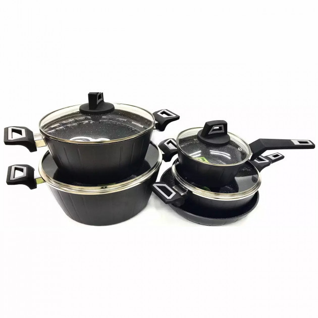 Набор посуды с мраморным покрытием Benson BN-343 из 9 предметов 
Набор посуды с мраморным покрытием Benson BN-343 из 9 предметов