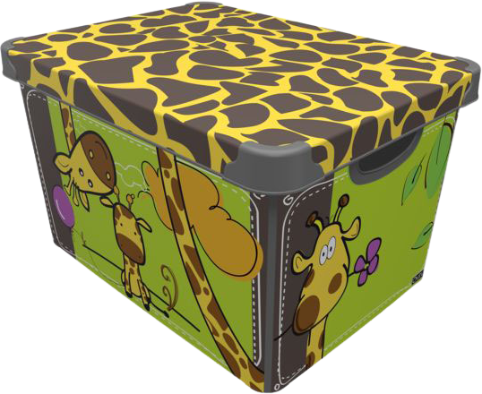 Коробка Qutu Style Box Giraffe з кришкою 25 л Різнобарвна STYLE BOX с