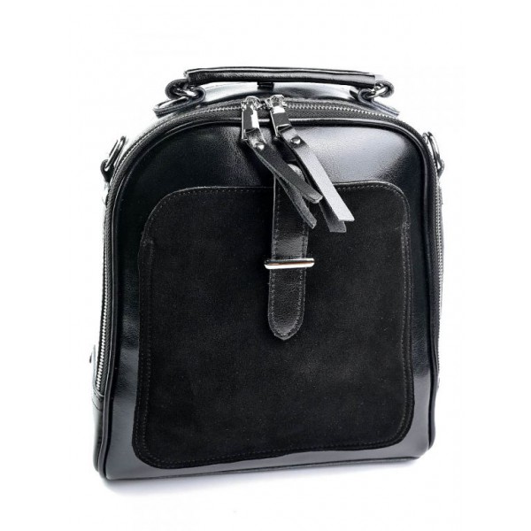 Рюкзак из натуральной кожи и замши Parse A7055-2 Черный 
Рюкзак из натуральной кожи и замши Parse A7055-2 Черный