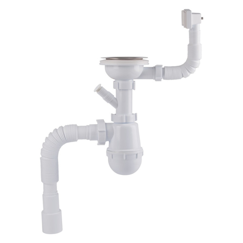 Сифон Krono Plast ЕМ1550EURO для кухни с отводом для стиральной машины, выпуск 3 1/2" выход 50 мм
Сифон Krono Plast ЕМ1550EURO для кухни с отводом для стиральной машины, выпуск 3 1/2" выход 50 мм