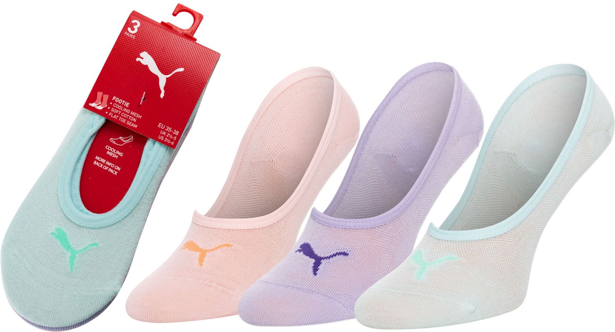 Набор носков Puma Footie 3p Unisex 171002001-004 35-38 р 3 пары Мятный/Персиковый/Фиолетовый
Набор носков Puma Footie 3p Unisex 171002001-004 35-38 р 3 пары Мятный/Персиковый/Фиолетовый
