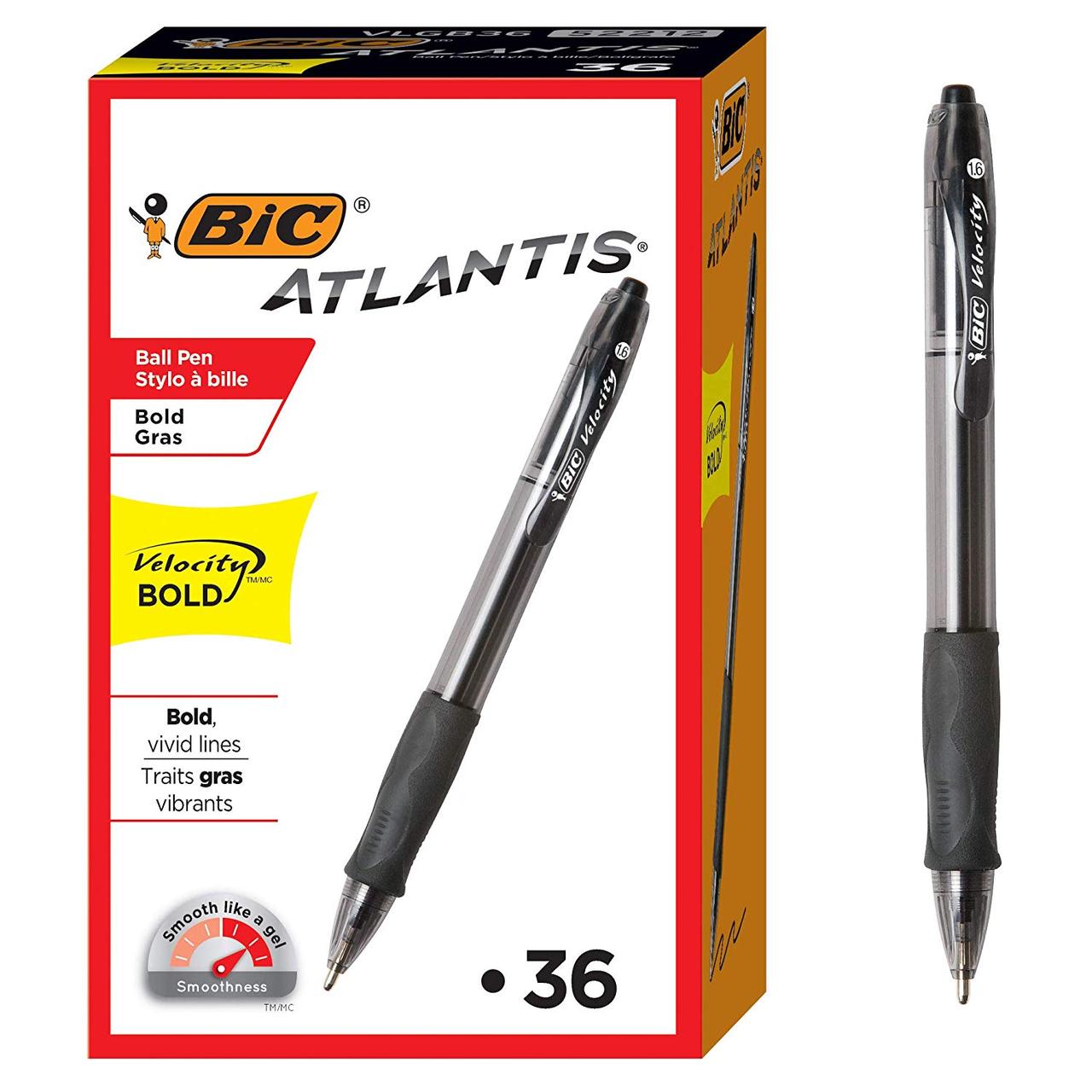 Набір кулькових ручок 36 шт автоматичних BIC Atlantis Velocity Bold, 1,6 мм Чорна (VLGB361-BLK)
Набір кулькових ручок 36 шт автоматичних BIC Atlantis Velocity Bold, 1,6 мм Чорна (VLGB361-BLK)