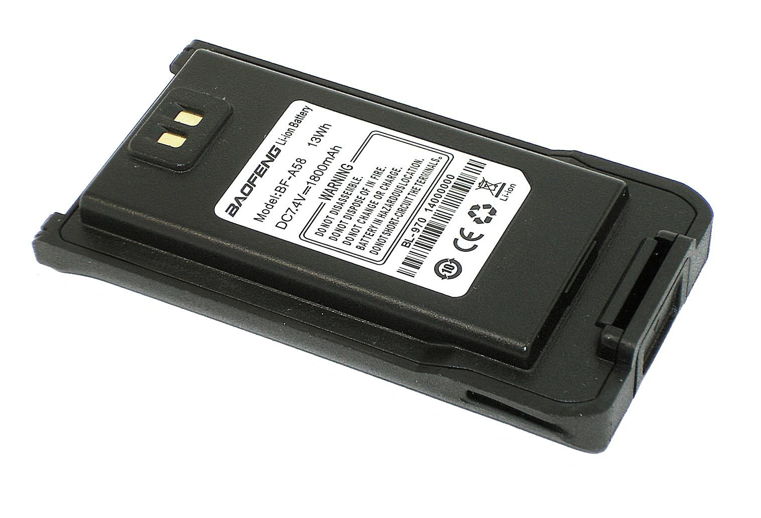 Аккумуляторная батарея для радиостанции Baofeng BF-A58, BF-9700, UV-XR, BF-S56 (BL-970) Li-ion 1800mAh 7.4V
Аккумуляторная батарея для радиостанции Baofeng BF-A58, BF-9700, UV-XR, BF-S56 (BL-970) Li-ion 1800mAh 7.4V