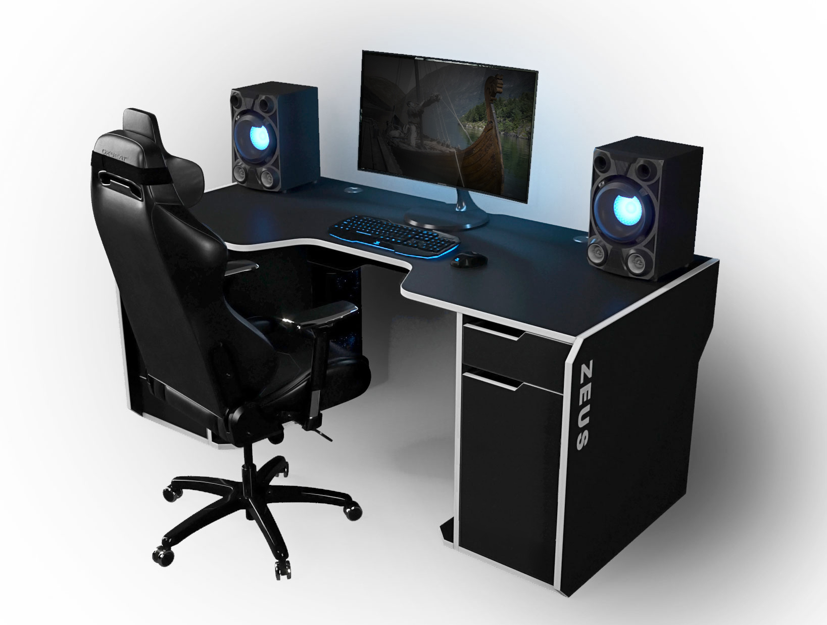 Геймерский игровой стол из ЛДСП Viking-2S, 160х85 (80) см черный/белый Zeus цвет
Геймерский игровой стол из ЛДСП Viking-2S, 160х85 (80) см черный/белый Zeus цвет