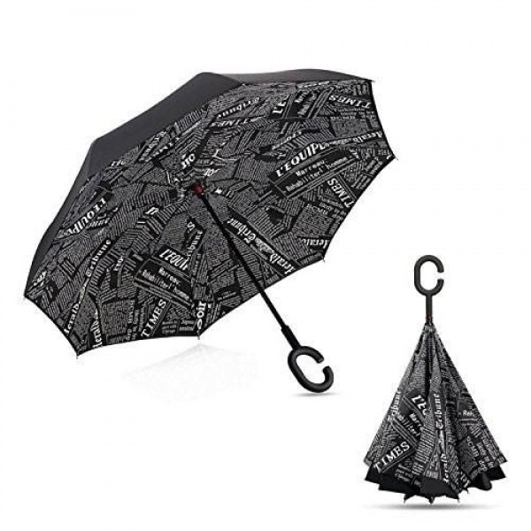 Зонт наоборот, зонтик парасоля обратного сложения Up-Brella, ветрозащитный умный антизонт черная газета
Зонт наоборот, зонтик парасоля обратного сложения Up-Brella, ветрозащитный умный антизонт черная газета