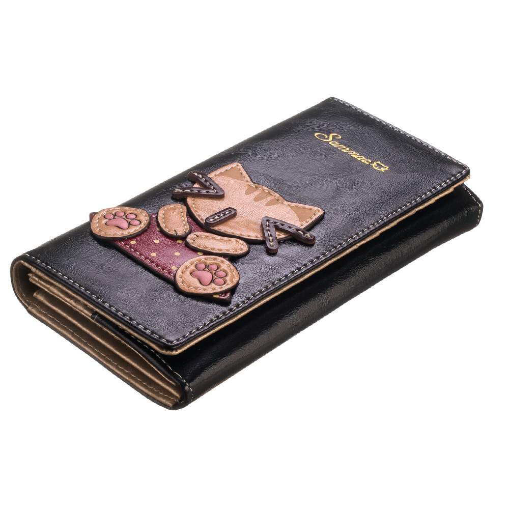 Женский кошелек Sammao «Excellent cat» черный 
Женский кошелек Sammao «Excellent cat» черный