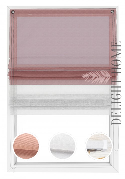 Двойная римская штора Twin I&H Джуси велюр Пудровый и Тюль Лён 50*170 см
Двойная римская штора Twin I&H Джуси велюр Пудровый и Тюль Лён 50*170 см