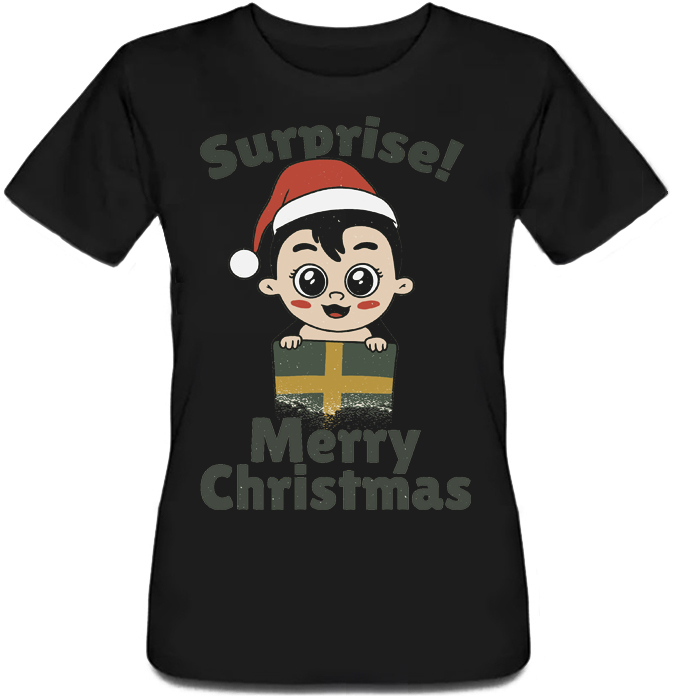 Женская футболка "Surprise! Merry Christmas" (чёрная, Женская футболка "Surprise! Merry Christmas" (чёрная) S
Женская футболка "Surprise! Merry Christmas" (чёрная, Женская футболка "Surprise! Merry Christmas" (чёрная) S