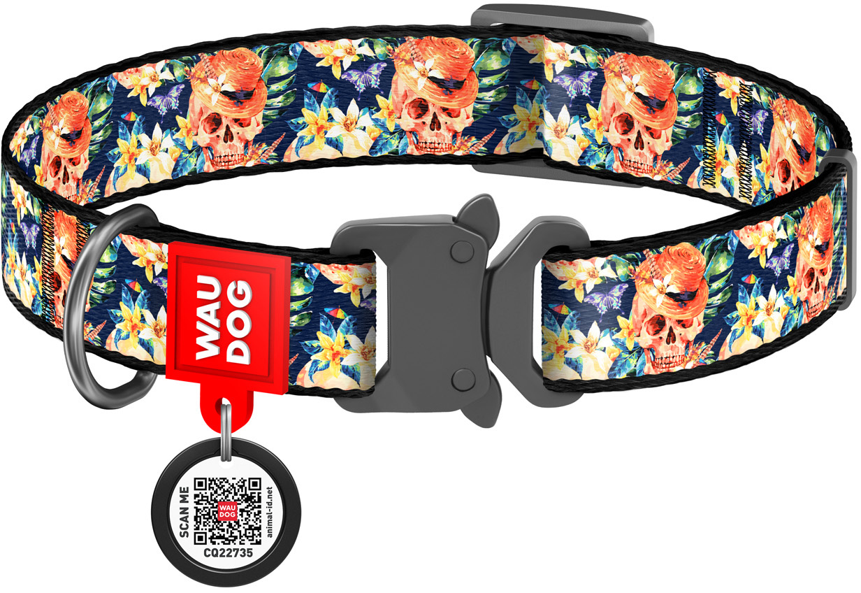 Ошейник для собак нейлоновый Collar WAUDOG Nylon c QR паспортом, рисунок "Гламурные черепа", металлическая пряжка-фастекс, S, Ш 15 мм, Дл 23-35 см (5158)
Ошейник для собак нейлоновый Collar WAUDOG Nylon c QR паспортом, рисунок "Гламурные черепа", металлическая пряжка-фастекс, S, Ш 15 мм, Дл 23-35 см (5158)