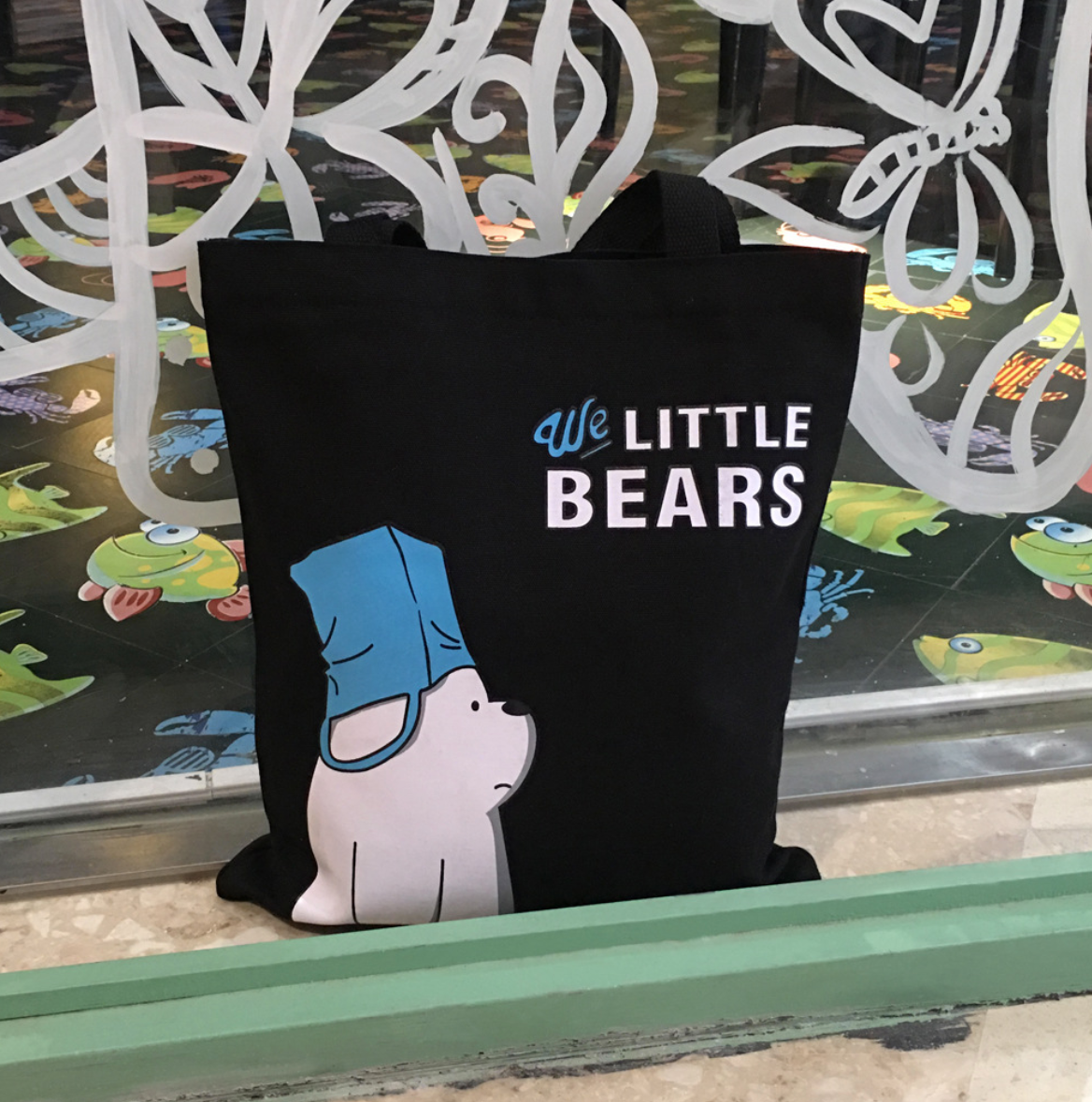 Тканевая Эко Сумка Шоппер City-A We Little Bears с Медведем Пакет на Голове Черная 
Тканевая Эко Сумка Шоппер City-A We Little Bears с Медведем Пакет на Голове Черная