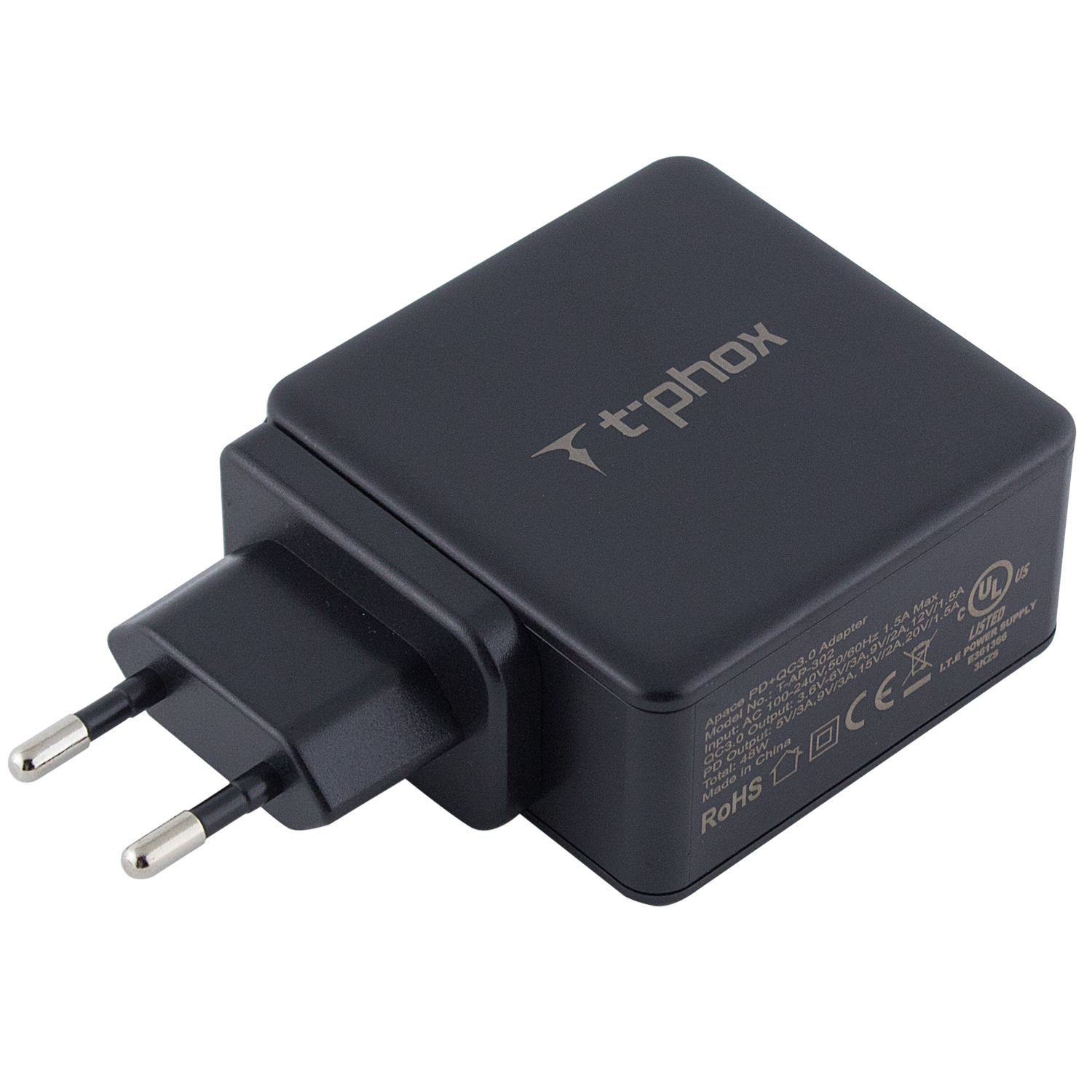 СЗУ PD адаптер T-phox (48W: PD 30W + USB QuickCharge QC 3.0 18W)для Зарядные устройства Черный
СЗУ PD адаптер T-phox (48W: PD 30W + USB QuickCharge QC 3.0 18W)для Зарядные устройства Черный