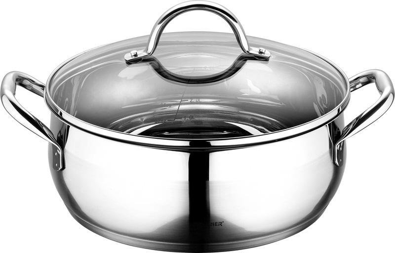 Кастрюля из нержавейки Bergner Gourmet 8 л Ø24 см индукционная со стеклянной крышкой с пароотводом (BG-6565)
Кастрюля из нержавейки Bergner Gourmet 8 л Ø24 см индукционная со стеклянной крышкой с пароотводом (BG-6565)