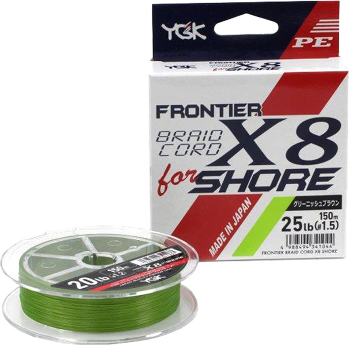 Шнур YGK Frontier Braid Cord X8 150 м (зелёный) #0.8/0.148 мм 14lb/6.3 кг (55450295)
Шнур YGK Frontier Braid Cord X8 150 м (зелёный) #0.8/0.148 мм 14lb/6.3 кг (55450295)