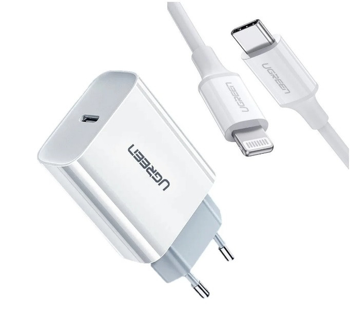 Зарядное Ugreen USB Type-C PD 20W Кабель Ugreen USB Type-C к Lightning MFi 1.5 м
Зарядное Ugreen USB Type-C PD 20W Кабель Ugreen USB Type-C к Lightning MFi 1.5 м