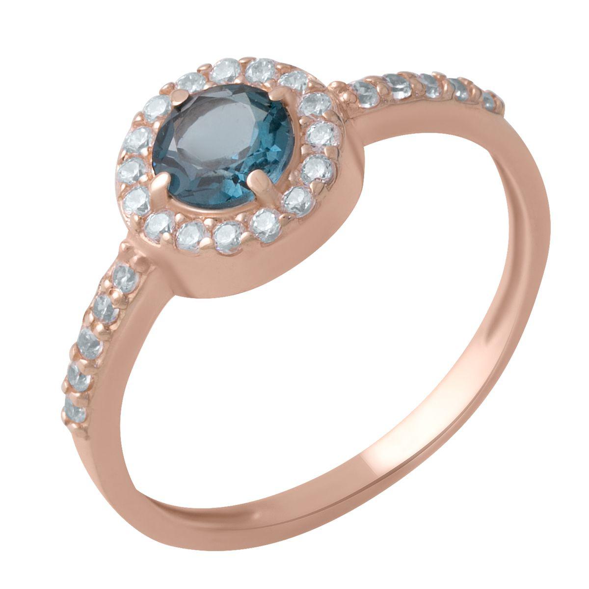 Золотое кольцо SilverAlex с натуральным топазом Лондон Блю 17 размер 
Золотое кольцо SilverAlex с натуральным топазом Лондон Блю 17 размер