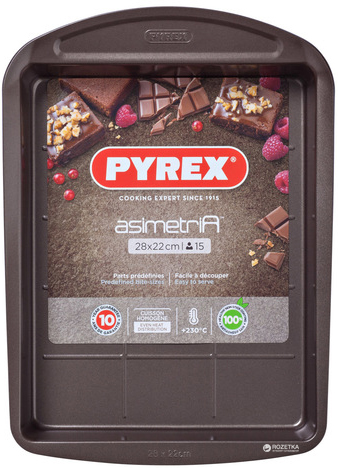 Форма прямоугольная для выпечки бисквитаPyrex Asimetria28 х 22 см Прямоугольная Коричневая
Форма прямоугольная для выпечки бисквитаPyrex Asimetria28 х 22 см Прямоугольная Коричневая