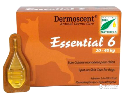 Средство по уходу за кожей и шерстью собак весом 20-40 кг Dermoscent Essential-6 spot-on 4х2.4 мл
Средство по уходу за кожей и шерстью собак весом 20-40 кг Dermoscent Essential-6 spot-on 4х2.4 мл