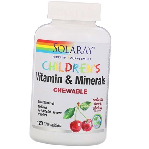 Детские витамины, Children's Chewable Vitamins and Minerals, Solaray 120таб Черешня (36411009)
Детские витамины, Children's Chewable Vitamins and Minerals, Solaray 120таб Черешня (36411009)
