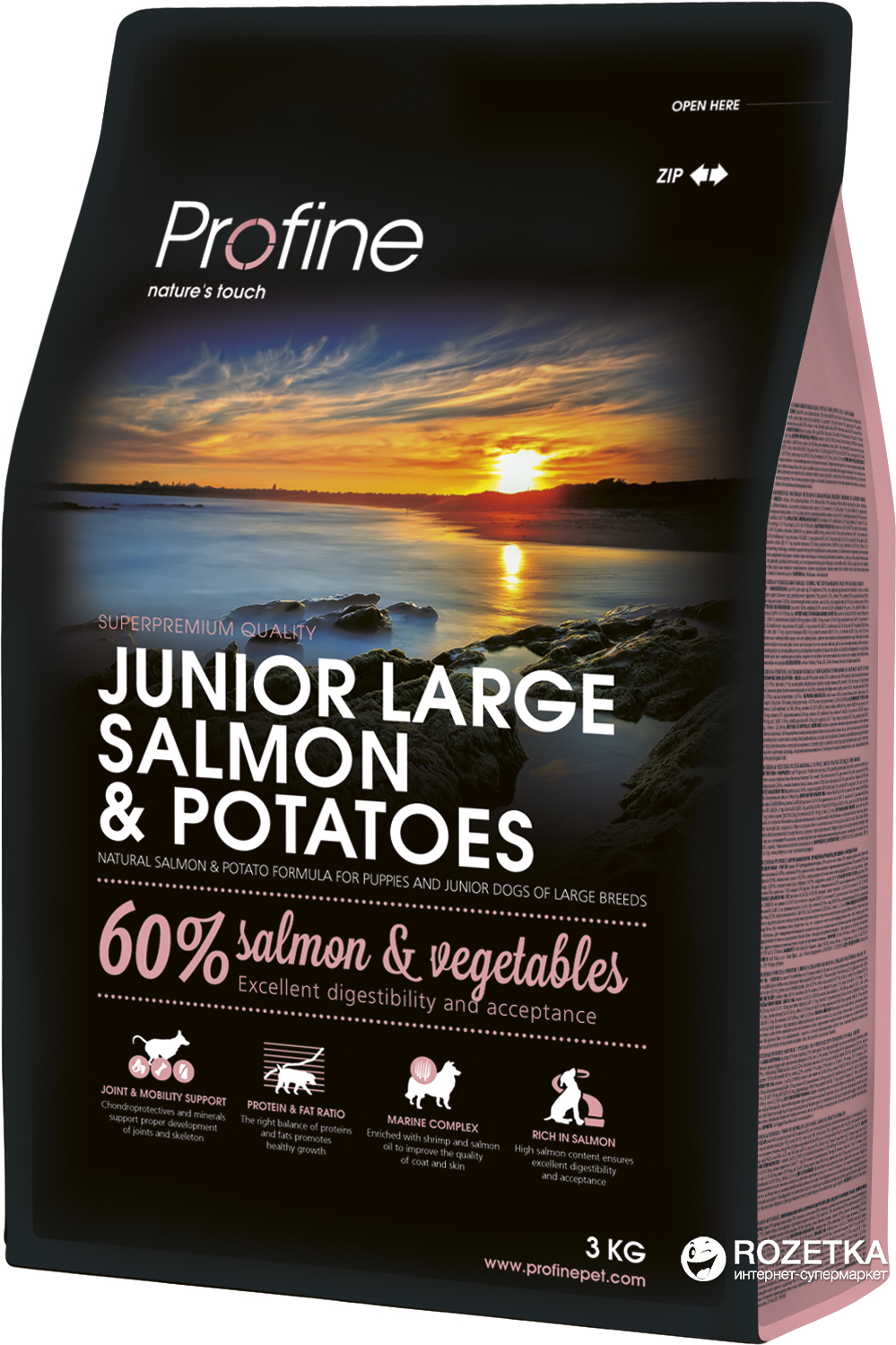 Сухой корм для щенков и молодых собак крупных пород Profine Junior Large Salmon с лососем и картофелем 3 кг (8595602517602)
Сухой корм для щенков и молодых собак крупных пород Profine Junior Large Salmon с лососем и картофелем 3 кг (8595602517602)