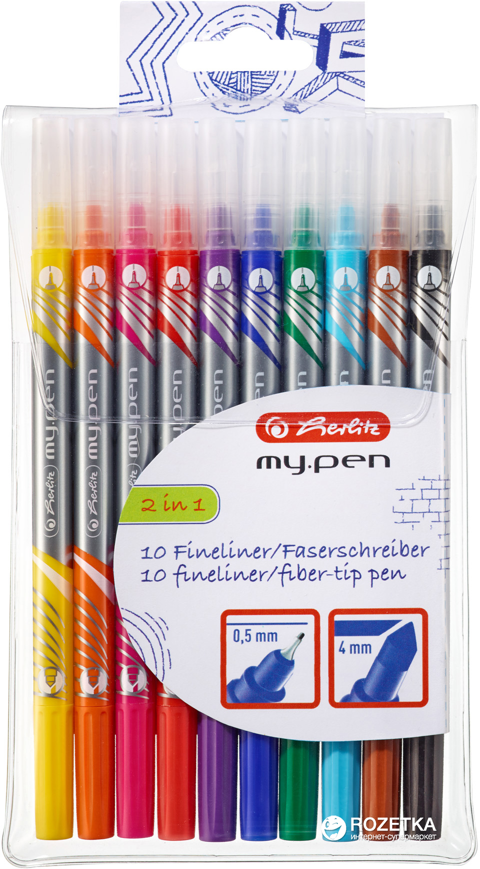 Фломастеры-лайнеры Herlitz My.Pen двухсторонние 0.5/4 мм 10 цветов 10 шт (11367232)
Фломастеры-лайнеры Herlitz My.Pen двухсторонние 0.5/4 мм 10 цветов 10 шт (11367232)