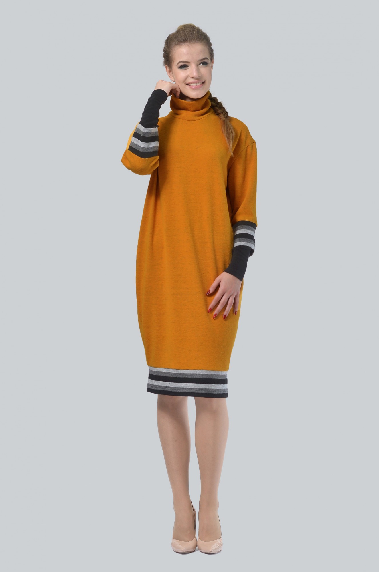 Женское платье-туника Agata Webers, Хараре горчичный + темно-серая узкая полоска L
Женское платье-туника Agata Webers, Хараре горчичный + темно-серая узкая полоска L