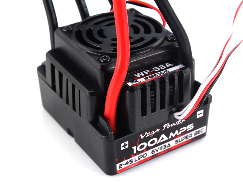 100A Brushless Electric Speed Controller for 1/8XB/SC/XT/MT 100A water splash proof ESC. 30596
100A Brushless Electric Speed Controller for 1/8XB/SC/XT/MT 100A water splash proof ESC. 30596