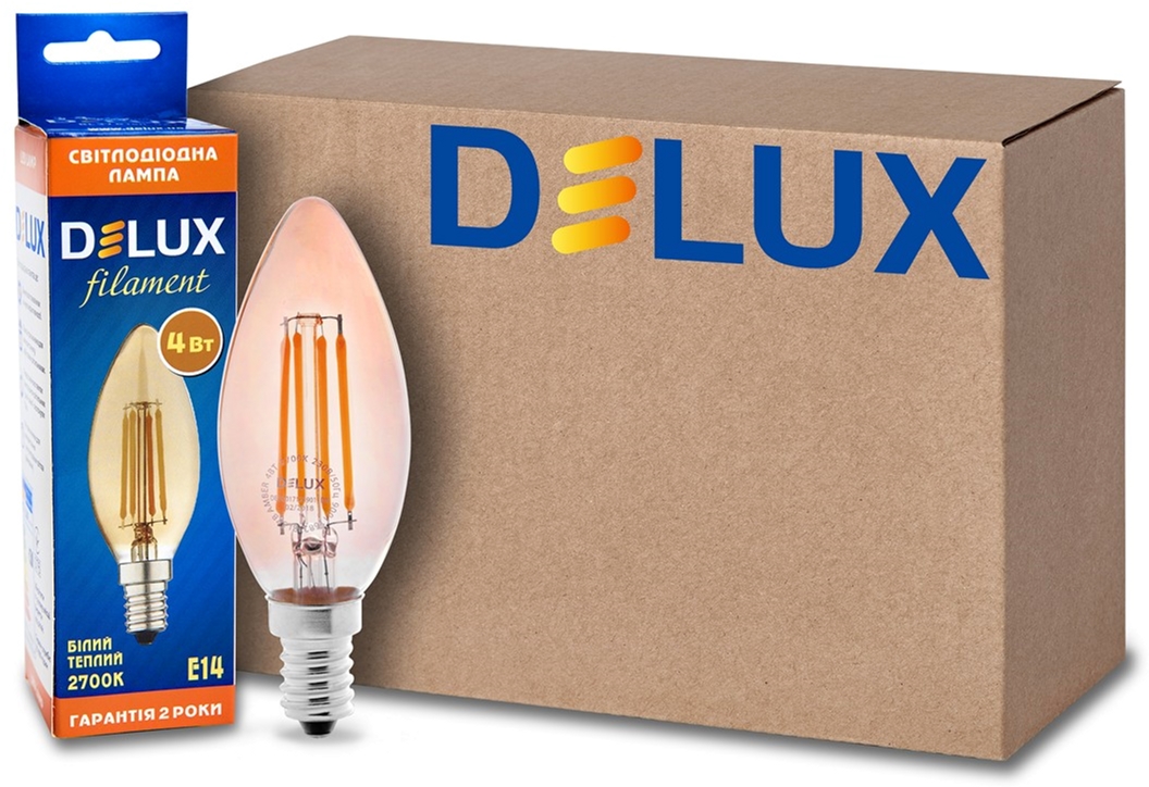 Светодиодная лампа Delux BL37B 4W (410lm) 2700K 220V amber E14 filament (90017539) - 10 шт
Светодиодная лампа Delux BL37B 4W (410lm) 2700K 220V amber E14 filament (90017539) - 10 шт
