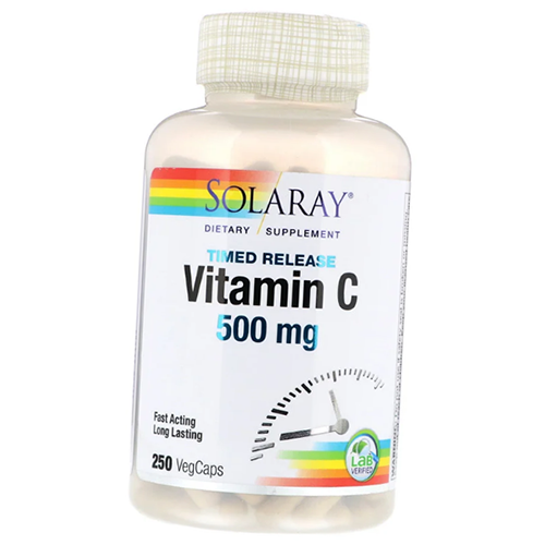Витамин С с замедленным высвобождением, Timed Release Vitamin C 500, Solaray 250вегкапс (36411059)
Витамин С с замедленным высвобождением, Timed Release Vitamin C 500, Solaray 250вегкапс (36411059)