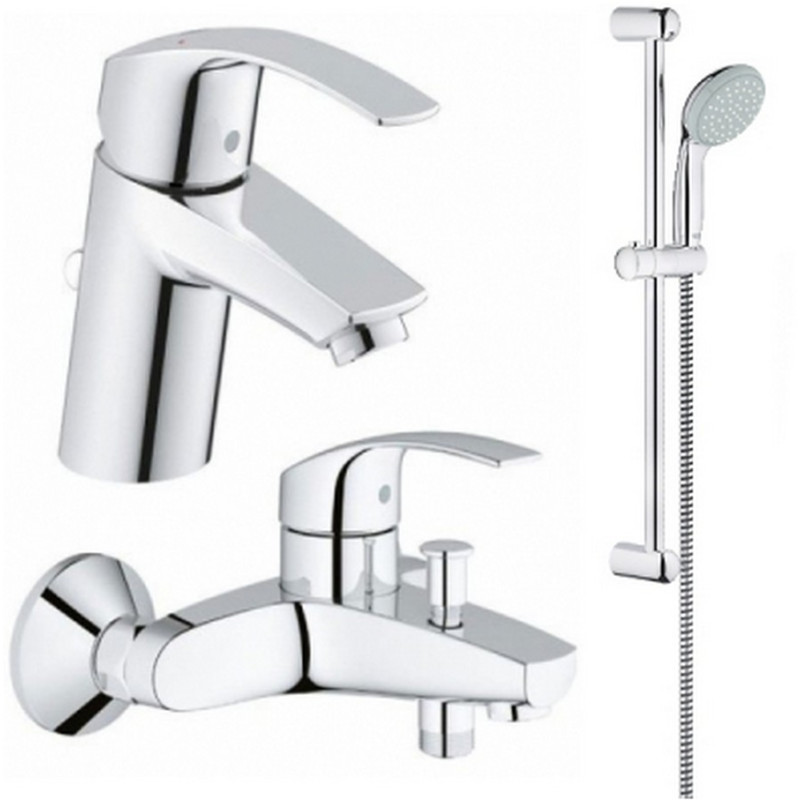 Набор смесителей для умывальника, ванны и душевая стойка S-Size Grohe Eurosmart 123238S хром (47728)
Набор смесителей для умывальника, ванны и душевая стойка S-Size Grohe Eurosmart 123238S хром (47728)