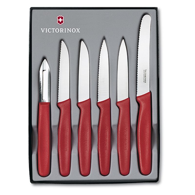 Кухонный набор Victorinox Paring Set 6шт с красной ручкой (5 ножей, овощечистка) (51111.6)
Кухонный набор Victorinox Paring Set 6шт с красной ручкой (5 ножей, овощечистка) (51111.6)