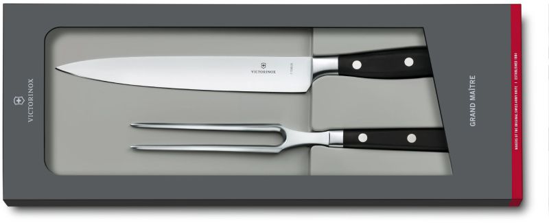 Кухонный набор Victorinox Forged Carving Set Grand Maitre нож+вилка с чёрной ручкой (20,15см) (77243.2)
Кухонный набор Victorinox Forged Carving Set Grand Maitre нож+вилка с чёрной ручкой (20,15см) (77243.2)