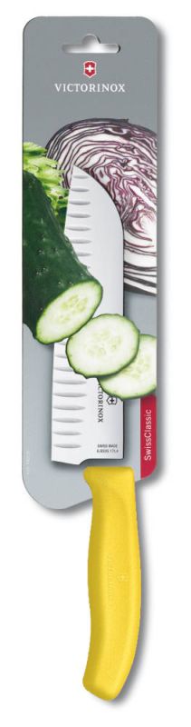 Кухонный нож Victorinox SwissClassic Santoku 17см рифл. с жёлтой ручкой (блистер) (68526.17L8B)
Кухонный нож Victorinox SwissClassic Santoku 17см рифл. с жёлтой ручкой (блистер) (68526.17L8B)
