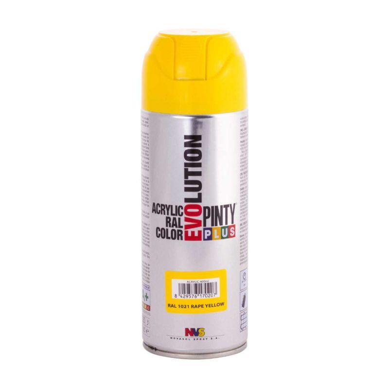 Краска-аэрозоль акриловая PINTYPLUS Evolution Ral 1021 400 мл желтый (8429576170207)
Краска-аэрозоль акриловая PINTYPLUS Evolution Ral 1021 400 мл желтый (8429576170207)