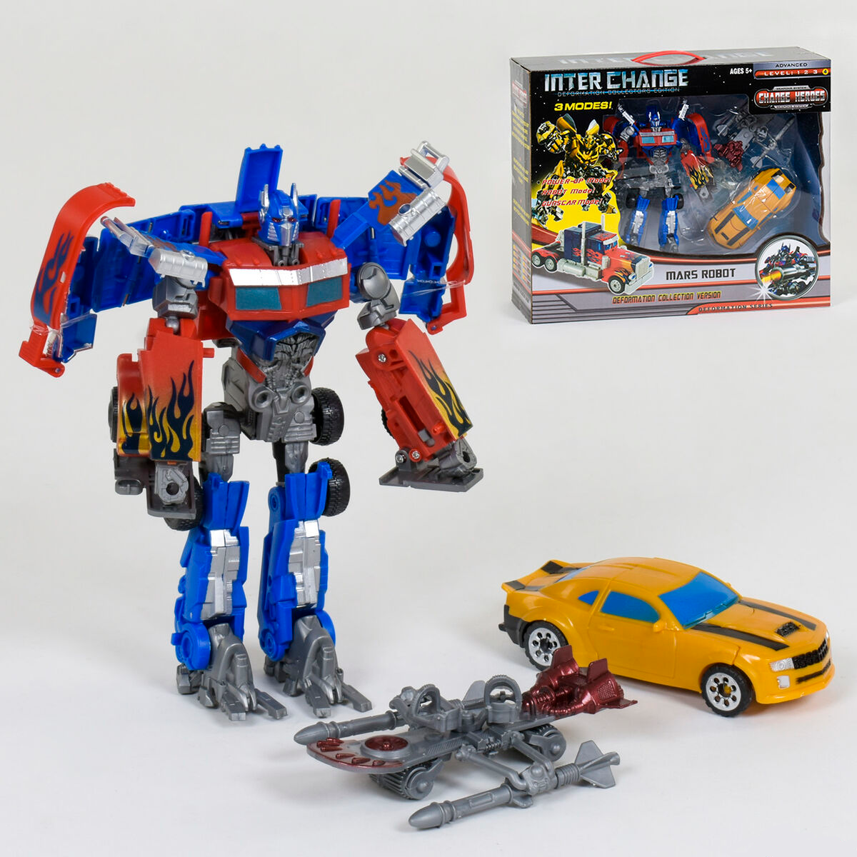 Набор трансформеров Оптимус Прайм и Бамблби Transformers Inter Chane Optimus Prime
Набор трансформеров Оптимус Прайм и Бамблби Transformers Inter Chane Optimus Prime