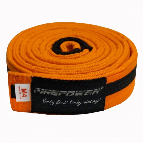 Пояс детский для Бразильского Джиу-Джитсу Firepower Classic Light (M0) Оранжевый с черной полосой
Пояс детский для Бразильского Джиу-Джитсу Firepower Classic Light (M0) Оранжевый с черной полосой