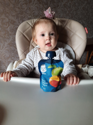 Фруктове пюре Gerber Яблуко, чорниця та банан з 6 місяців Пастеризоване 90 г (7613036345880) фото від покупців 2
