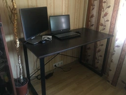 Компьютерный стол Ferrum-decor Дейв 75x140x60 черный ДСП Дуб Сан-Марино 16мм