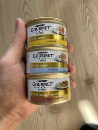 Влажный корм для кошек Purina Gourmet Gold с уткой, морковью и шпинатом, кусочки в паштете (12х85г) фото от покупателей 17